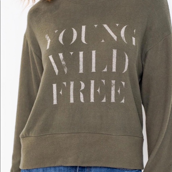 Young Wild Free Olive Sweater - Picture 4 of 5